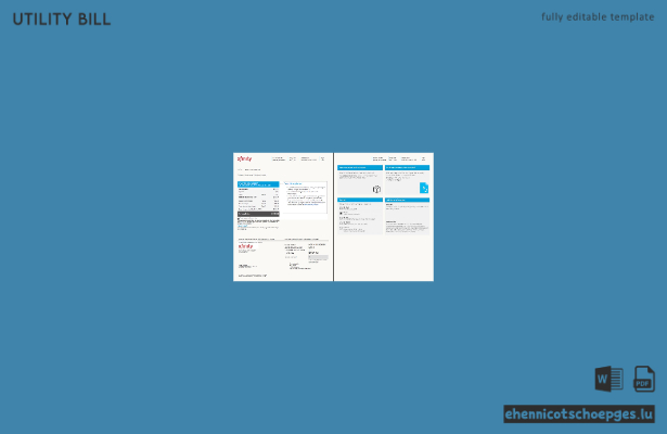 Xfinity-Stromrechnung (USA), Word-Dokument, 4 Seiten, Version 2, 1-2 Seiten, Beispielvorschau